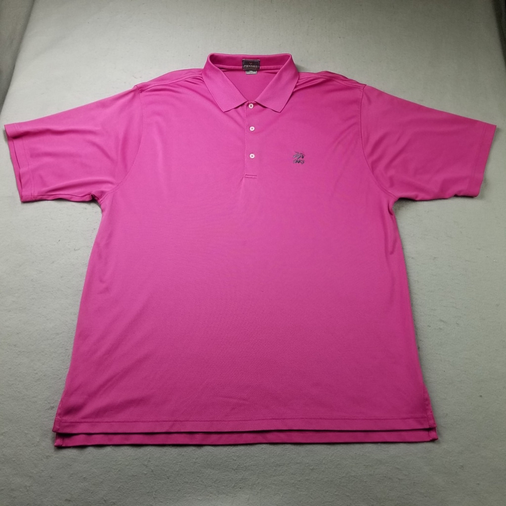 Fennec Polo Shirt Mens Size XXL 2XL Pink Oaks Country Club Golf Polyester